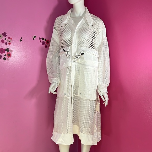 Free People Jackets & Blazers - Free People Under The Sea Mesh Maxi Parka white small